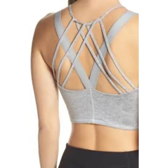 Free People Movement Mantra Crop Top In Grey Combo Sz. M - Picture 2 of 9